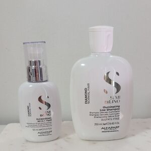 Alfaparf Semi Di Lino Illuminating Low Shampoo + All-in-1 Fluid - White